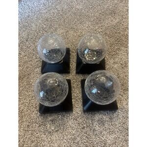 Crackle Ball Solar Post Cap, Set of